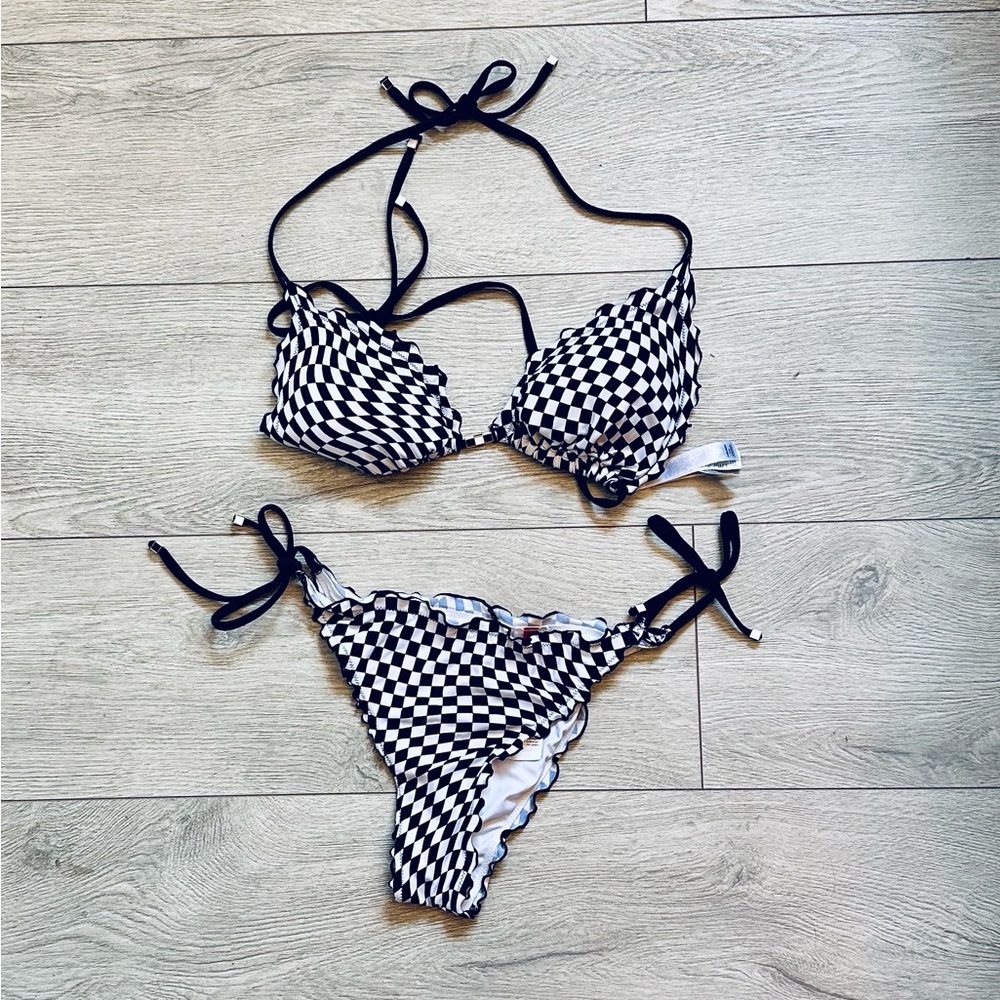 Checkered Black and White Bikini